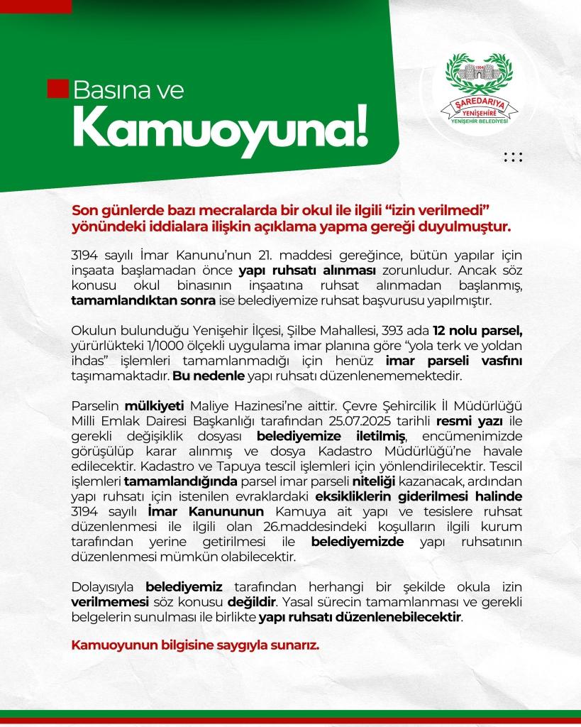 Basına ve Kamuoyuna!