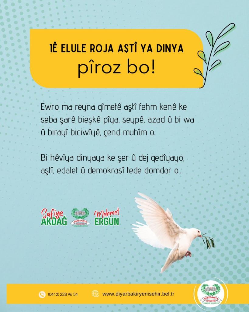 1 Eylül Dünya Barış Günü kutlu olsun!